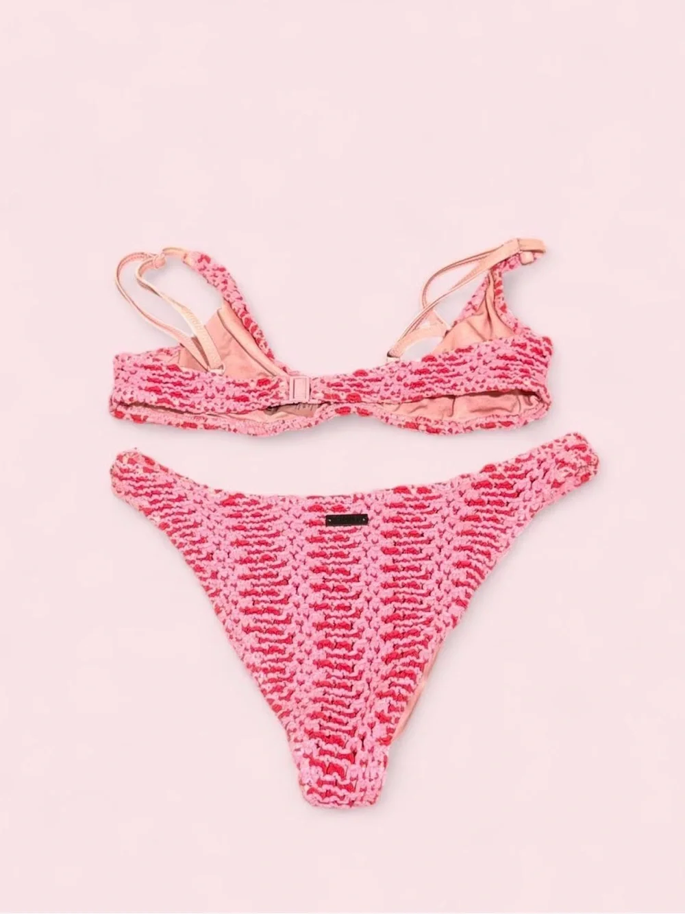 TRIANGL MAIA - Alina Pink Crochet Scoop Bikini Set